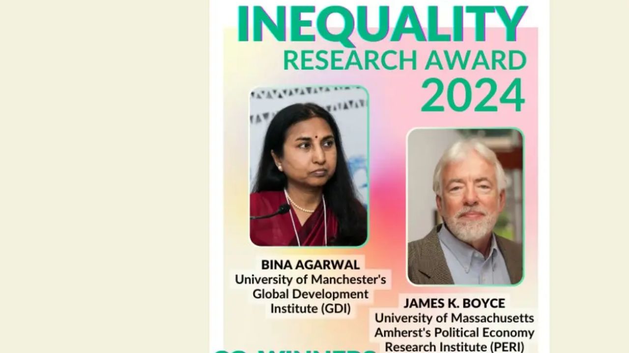 Usthadian Academy / Bina Agarwal and James Boyce awarded the first “Global Inequality Research Award”